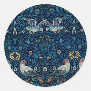 Sticker Rond William Morris Blue Birds Tapestry Classic