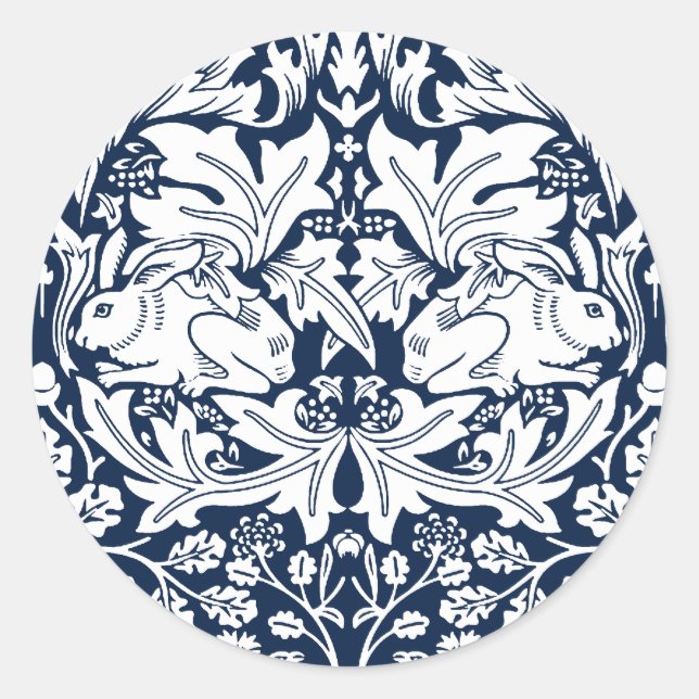 Sticker Rond William Morris Brer Motif de lapin (Devant)