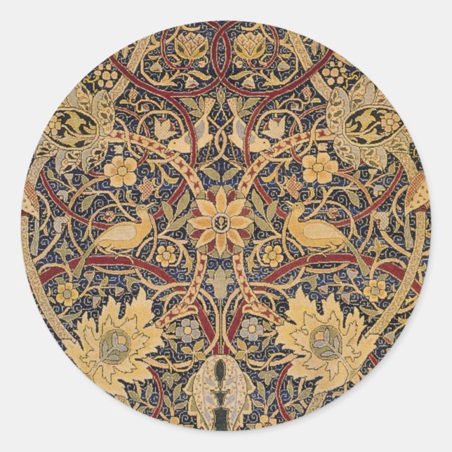 Sticker Rond William Morris Bullerswood Tapisserie Faux (Devant)