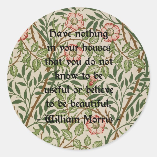 Sticker Rond William Morris Citation (Devant)