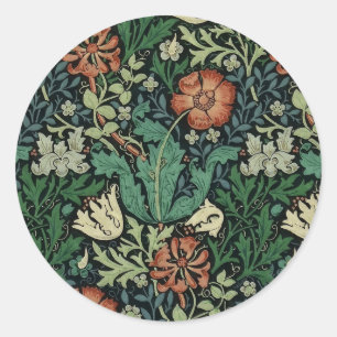 Sticker Rond William Morris Compton Floral Art