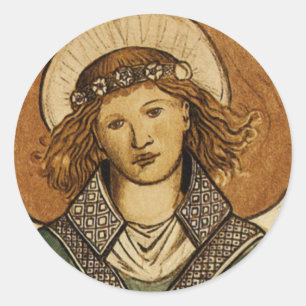 Sticker Rond William Morris Fine Angel Vintage