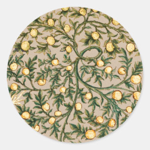 Sticker Rond William Morris Floral Fruit Jardin Fleur Classique