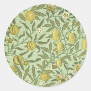 Sticker Rond William Morris Fruit Design