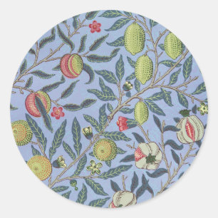 Sticker Rond William Morris Fruit grenade bleu ornement