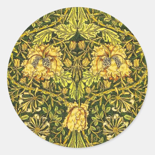 Sticker Rond William Morris Golden la lèche de miel (Devant)