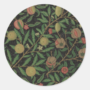 Sticker Rond William Morris grenade classique fruits