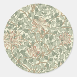 Sticker Rond William Morris Honeysuckle Vert Floral