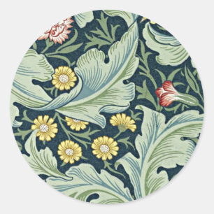 Sticker Rond William Morris - Leicester vintage design floral