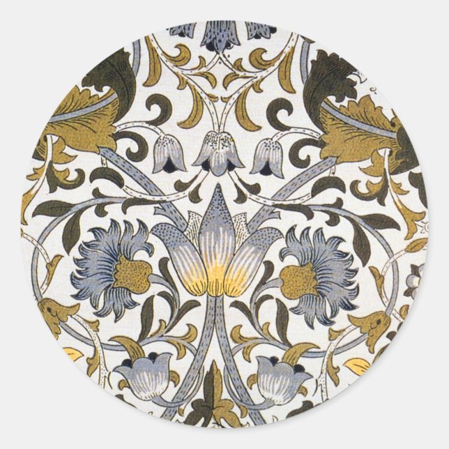 Sticker Rond William Morris Lodden Fleur florale (Devant)