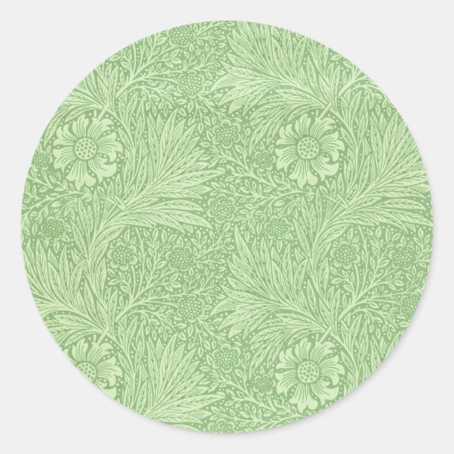 Sticker Rond William Morris Marigold (Vert) (Devant)