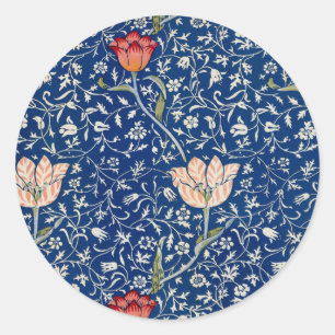 Sticker Rond William Morris Medway Floral bleu