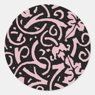 Sticker Rond William Morris Motif de la feuille de vigne