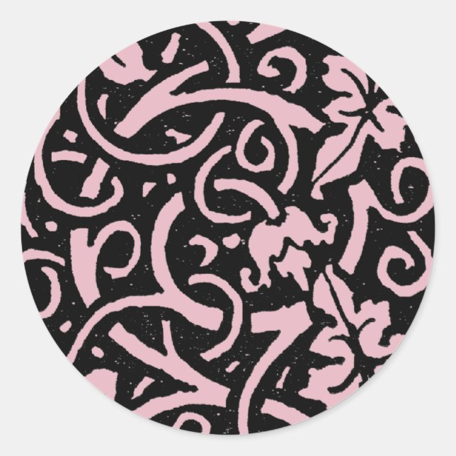 Sticker Rond William Morris Motif de la feuille de vigne (Devant)