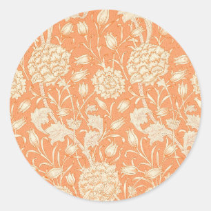 Sticker Rond William Morris Orange Floral