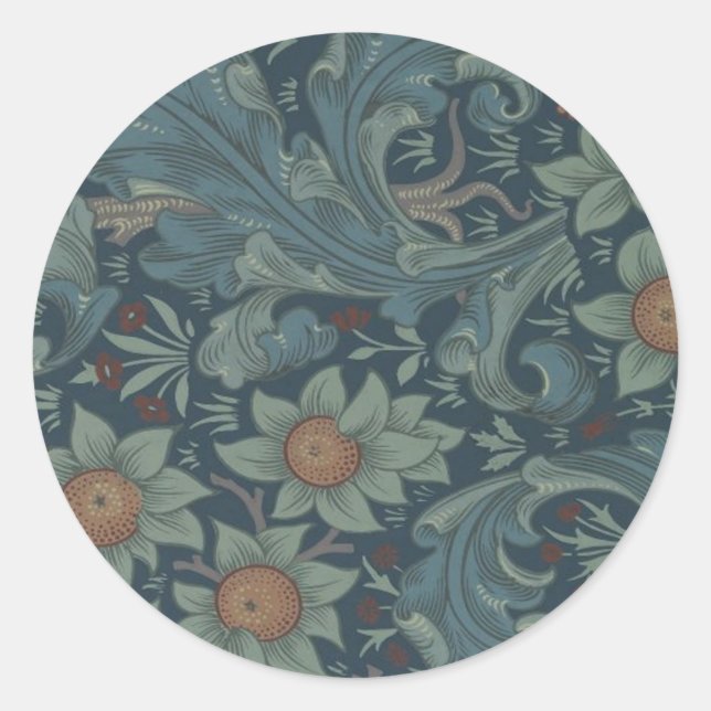 Sticker Rond William Morris Orchard Art Motif (Devant)