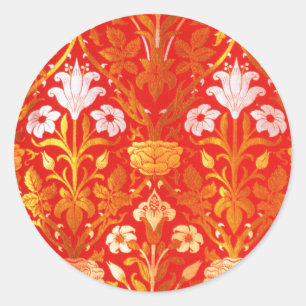 Sticker Rond William Morris Rose et Lily