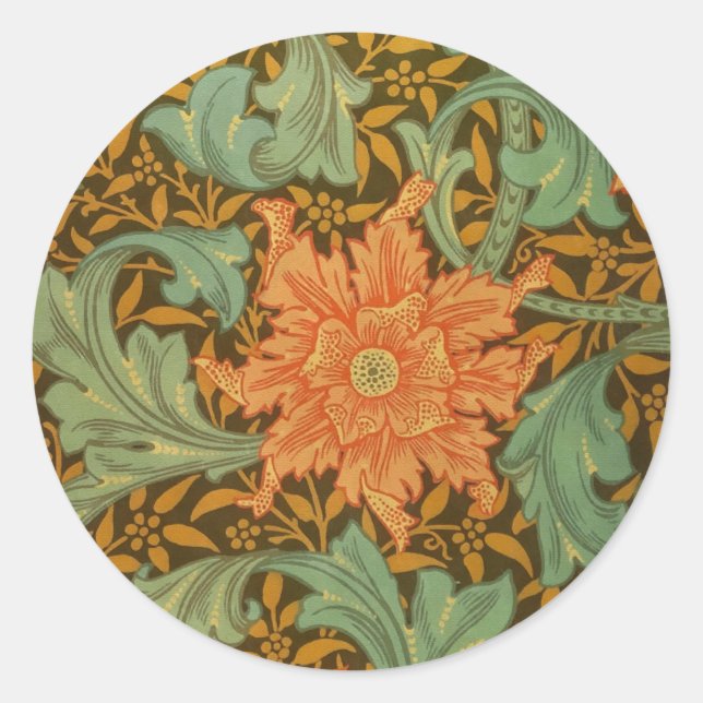 Sticker Rond William Morris Single Stem Pattern (Devant)