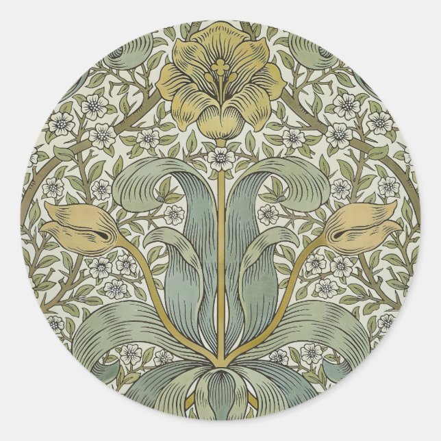 Sticker Rond William Morris Spring Motif classique épais (Devant)