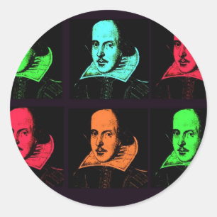 Sticker Rond William Shakespeare Collage