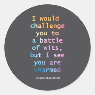 Sticker Rond William Shakespeare Pastel Je Vous Vois Désarmé Q