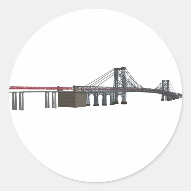 Sticker Rond Williamsburg Bridge : 3D Model : (Devant)
