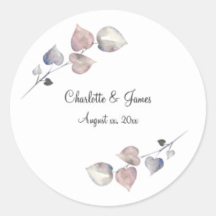 Sticker Rond Willows doux Lilac, Heather écossaise, Mariage