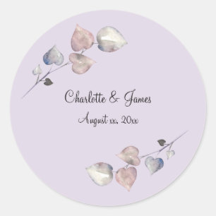 Sticker Rond Willows doux - Lilac, Heather écossaise, Mariage