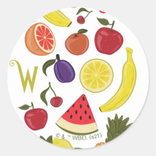 Sticker Rond Willy Wonka Lickable Motif de fond d'écran