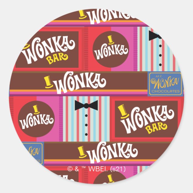 Sticker Rond Willy Wonka Motif (Devant)