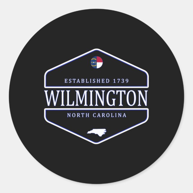 Sticker Rond Wilmington Caroline du Nord Wilmington Nc (Devant)