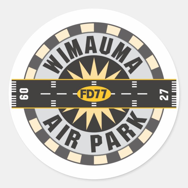 Sticker Rond Wimauma Air Park, FL FD77 Airport (Devant)
