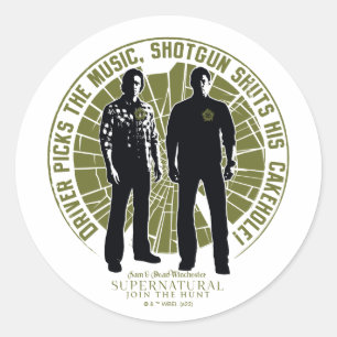 Sticker Rond Winchester Brothers surnaturel "Shotgun"
