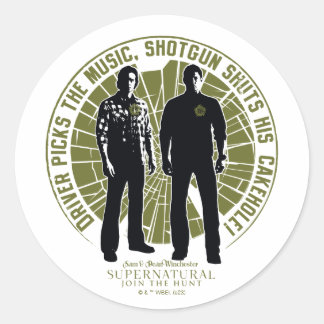 Sticker Rond Winchester Brothers surnaturel "Shotgun"