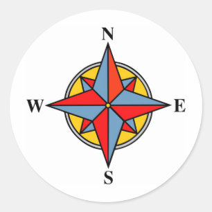 Sticker Rond Windrose