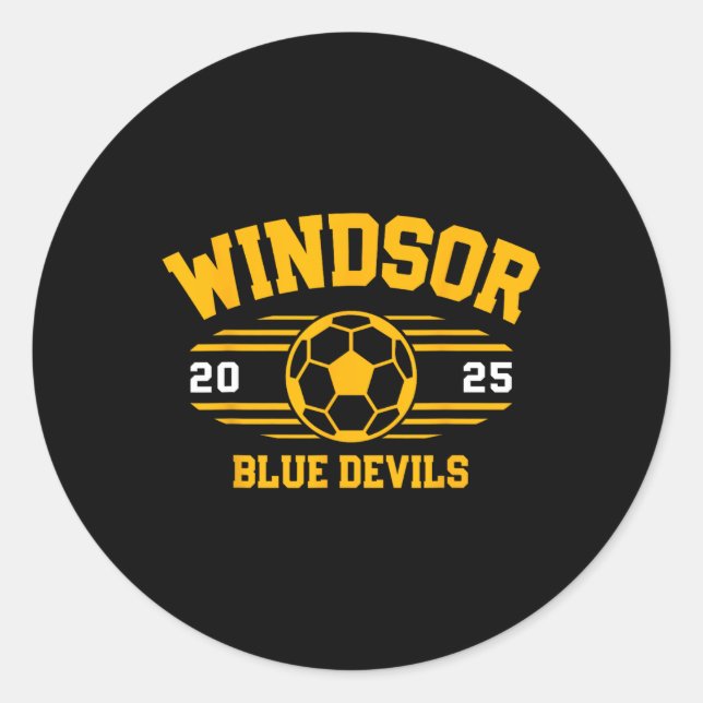 Sticker Rond Windsor Blue Devils Soccer Byll 2025  (Devant)