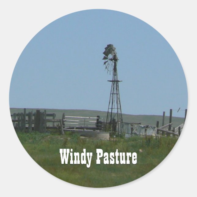 Sticker Rond Windy Pasture (Devant)