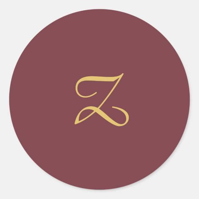 Sticker Rond Wine Gold Monogramme professionnel tendance modern (Devant)