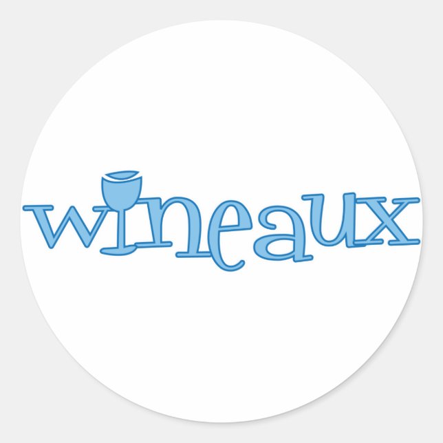 Sticker Rond Wineaux (bleu) (Devant)
