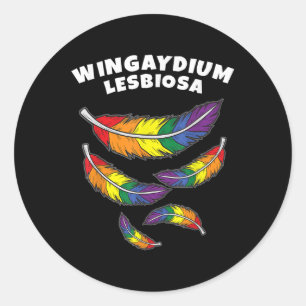 Sticker Rond Wingaydium Lesbiosa _ Lgbtq Support Pour Les Gays 