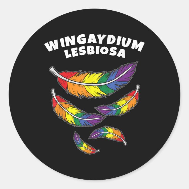 Sticker Rond Wingaydium Lesbiosa _ Lgbtq Support Pour Les Gays  (Devant)