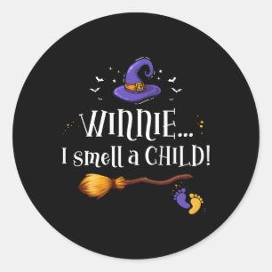 Sticker Rond Winnie Je Sens Un Enfant Halloween Grossesse Annou