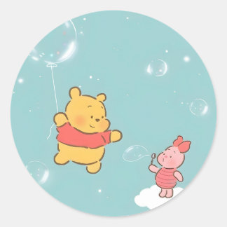 Sticker Rond Winnie les bulles de l'Ooh