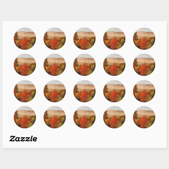 Sticker Rond Winslow Homer, Cimes d'automne, (Feuille)