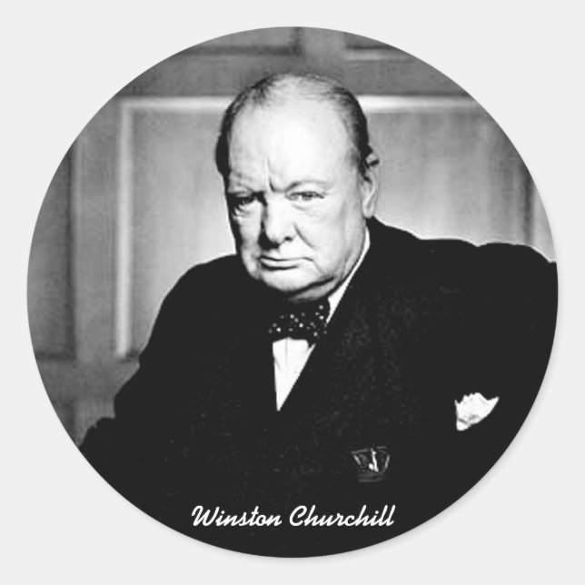 Sticker Rond Winston Churchill (Devant)