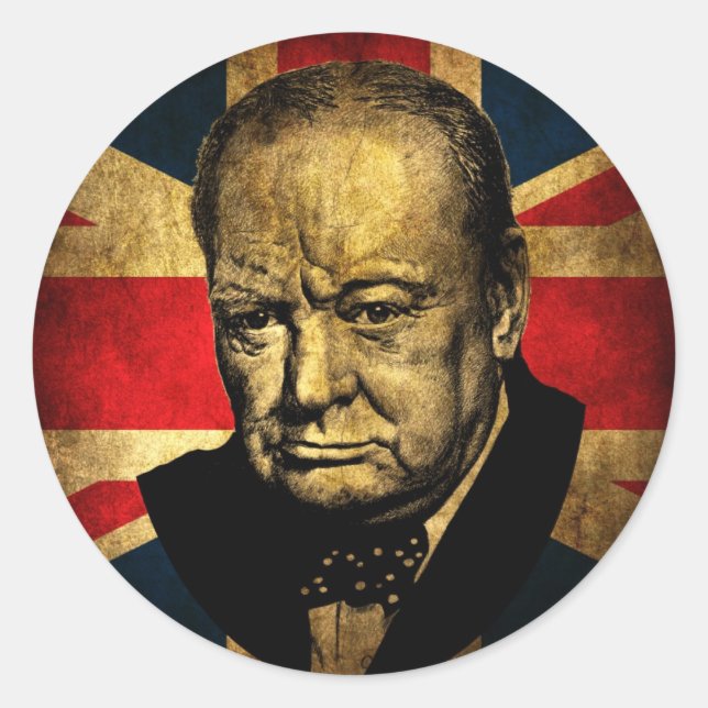 Sticker Rond Winston Churchill (Devant)