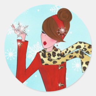 Sticker Rond "Winter DIVA"