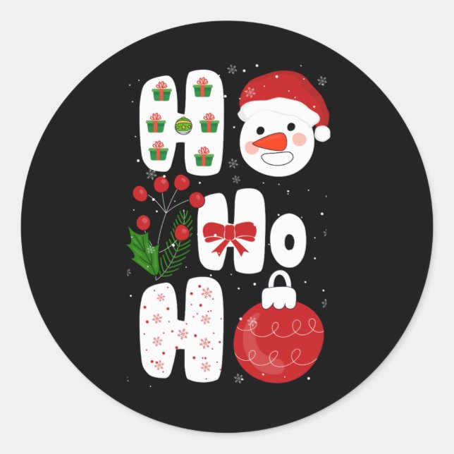 Sticker Rond Winter Magic Design Retro Winter Christmas Vector  (Devant)