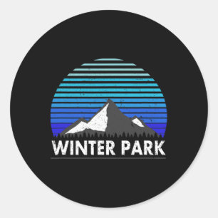 Sticker Rond Winter Park Colorado Bluebird Mountain 