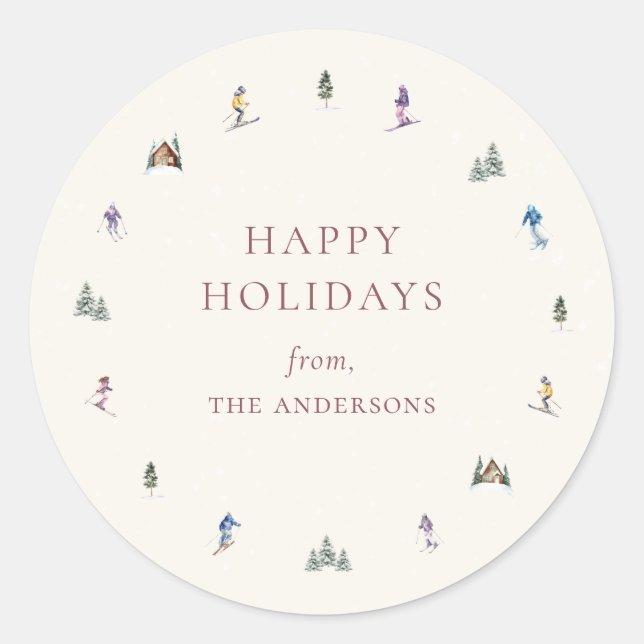 Sticker Rond WINTER SLOPES Holiday (Devant)